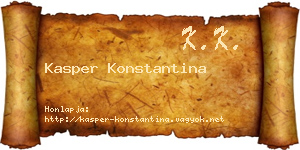 Kasper Konstantina névjegykártya